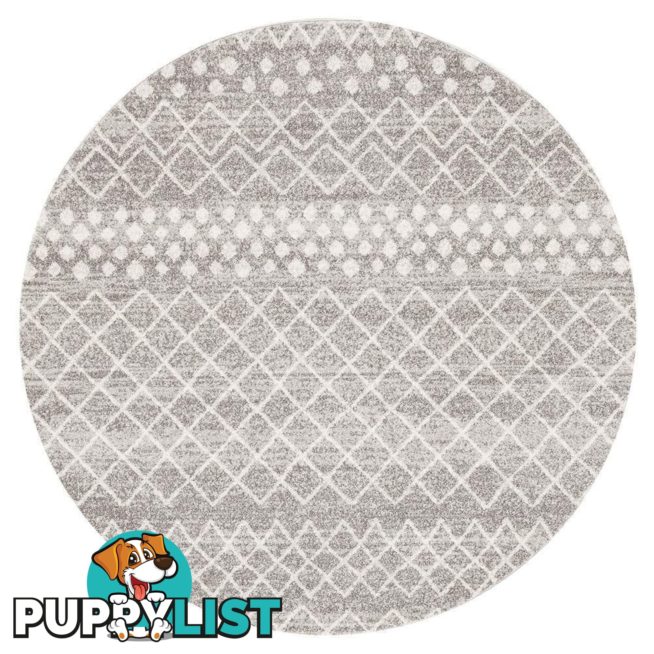 Oasis Selma Silver Tribal Round Rug - Unbranded - 9375321845960