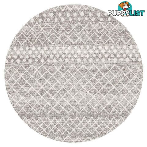 Oasis Selma Silver Tribal Round Rug - Unbranded - 9375321845960