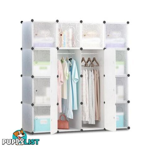 16 Cube Portable Storage Cabinet Wardrobe - White - Unbranded - 9350062164624