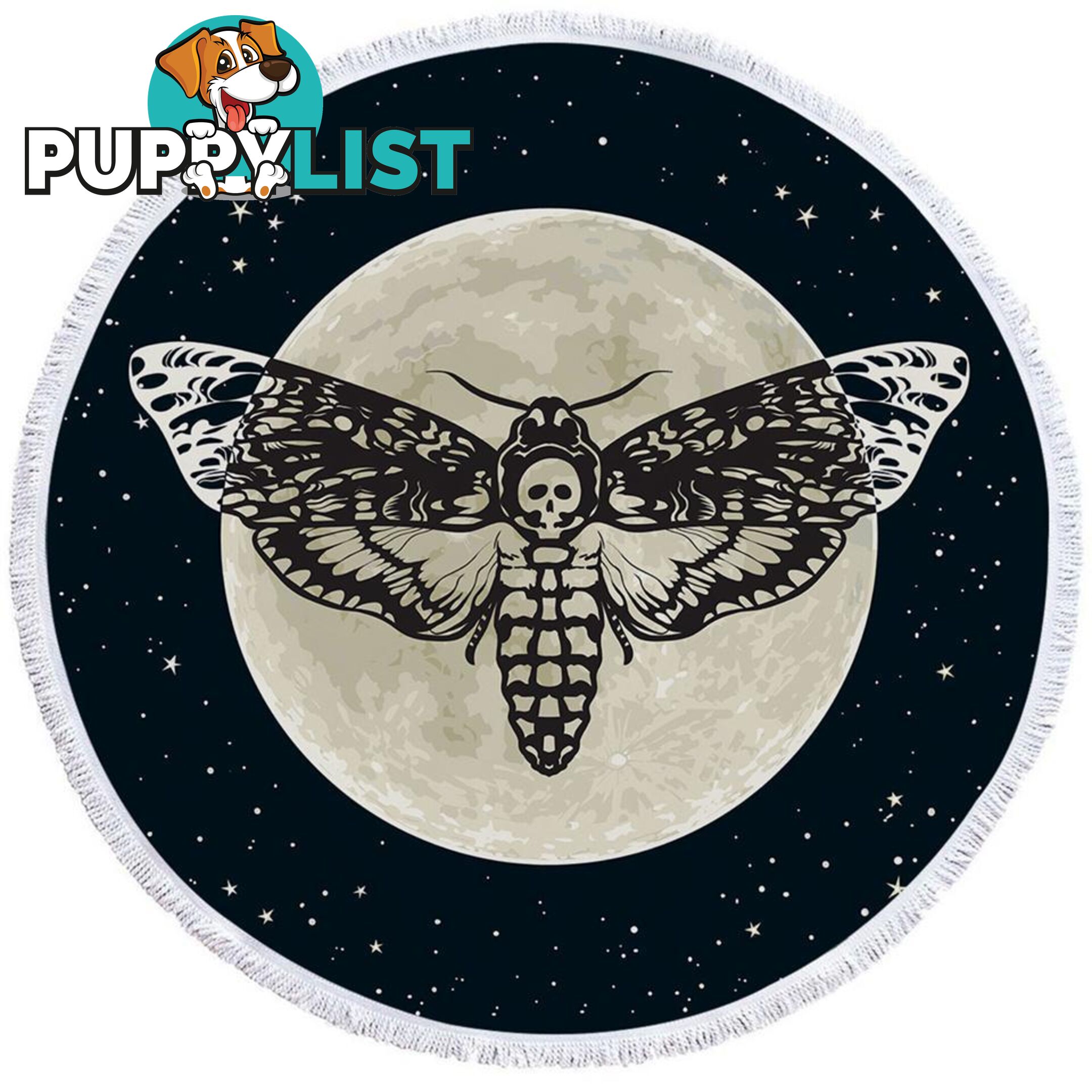 Moon Moth Beach Towel - Towel - 7427046307567