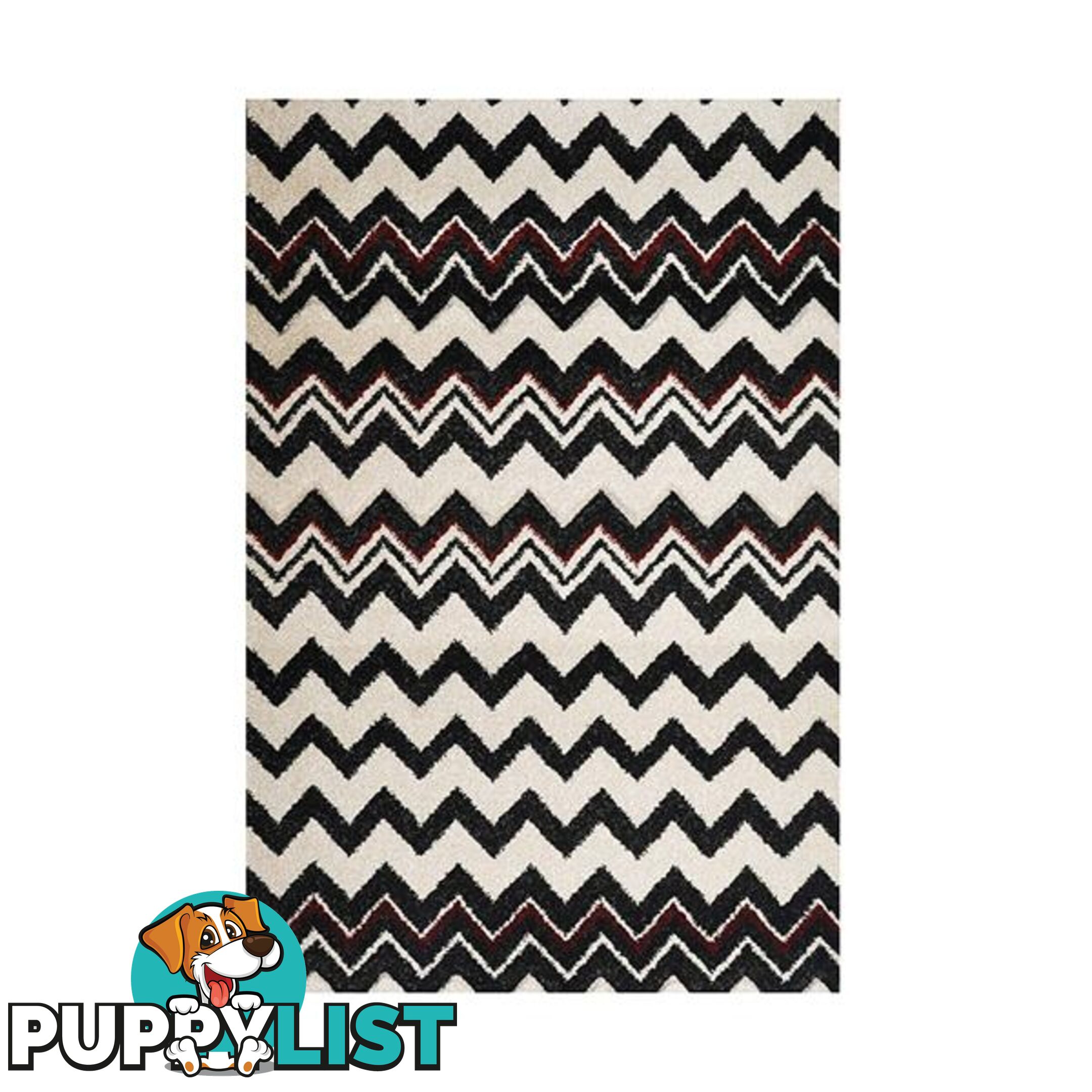 Picasso Zig Zag B And W Red Rug - Unbranded - 9324373032361