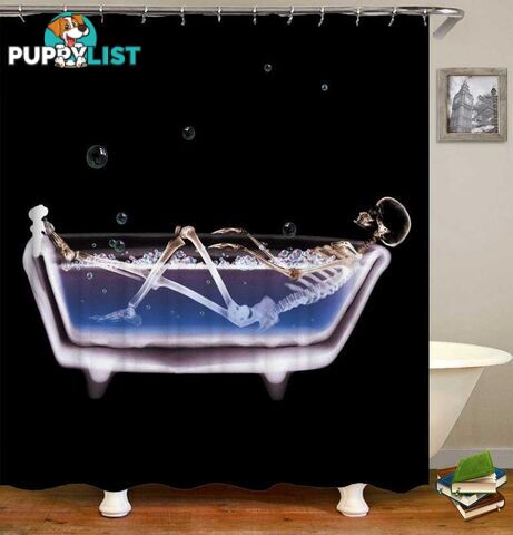 Skeleton Bath Time Shower Curtain - Curtains - 7427046059428