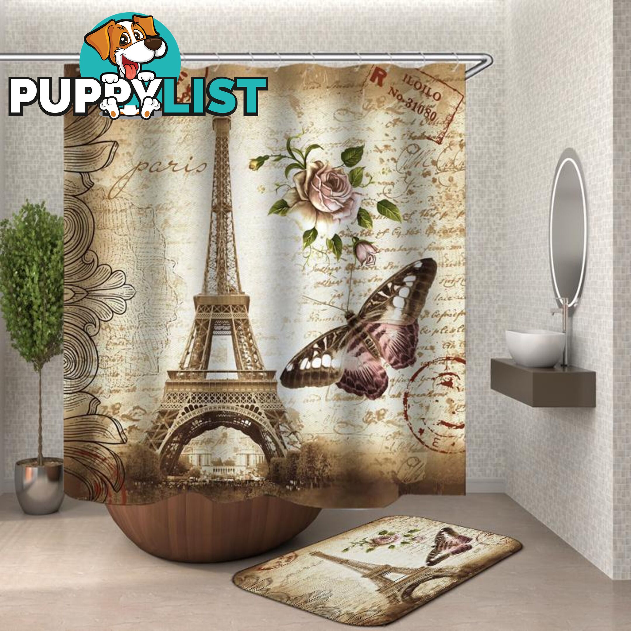 A Postcard From Paris Shower Curtain - Curtain - 7427046075893