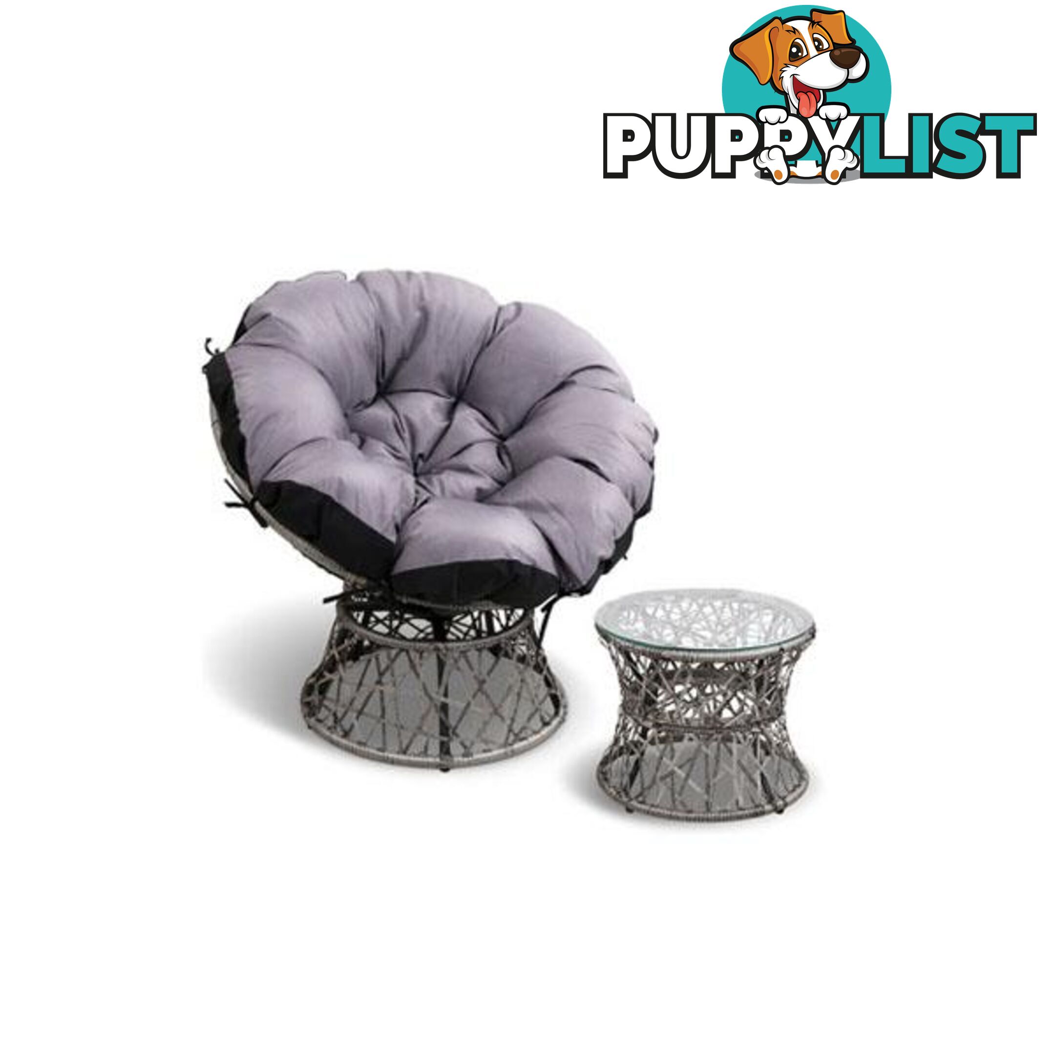 Gardeon Papasan Chair and Side Table - Gardeon - 9350062157770