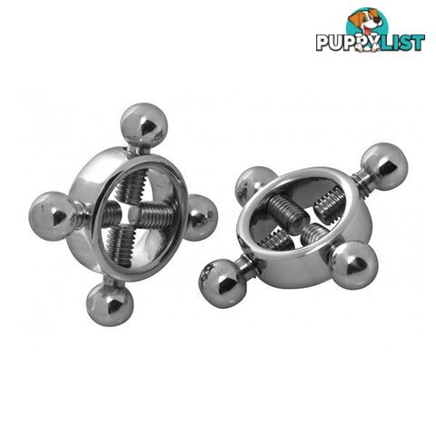 Rings Of Fire Stainless Steel Nipple Press Set Silver - Adult Toys - 848518010926