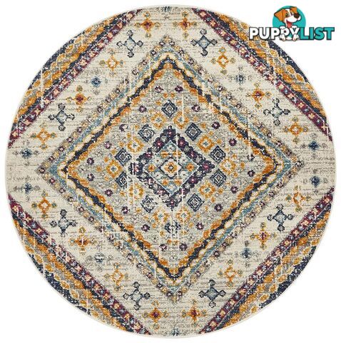 Babylon Round Diamond White Rug - Unbranded - 9375321874380