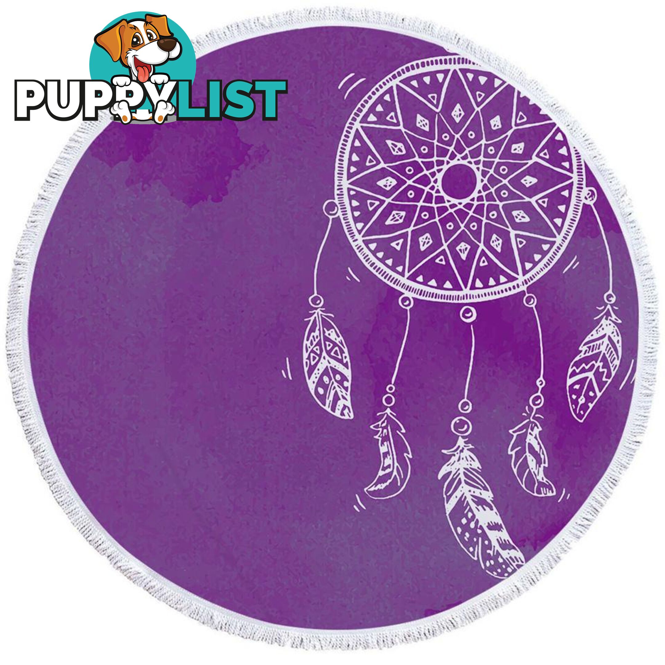 Purple Background Dream Catcher Beach Towel - Towel - 7427046311700