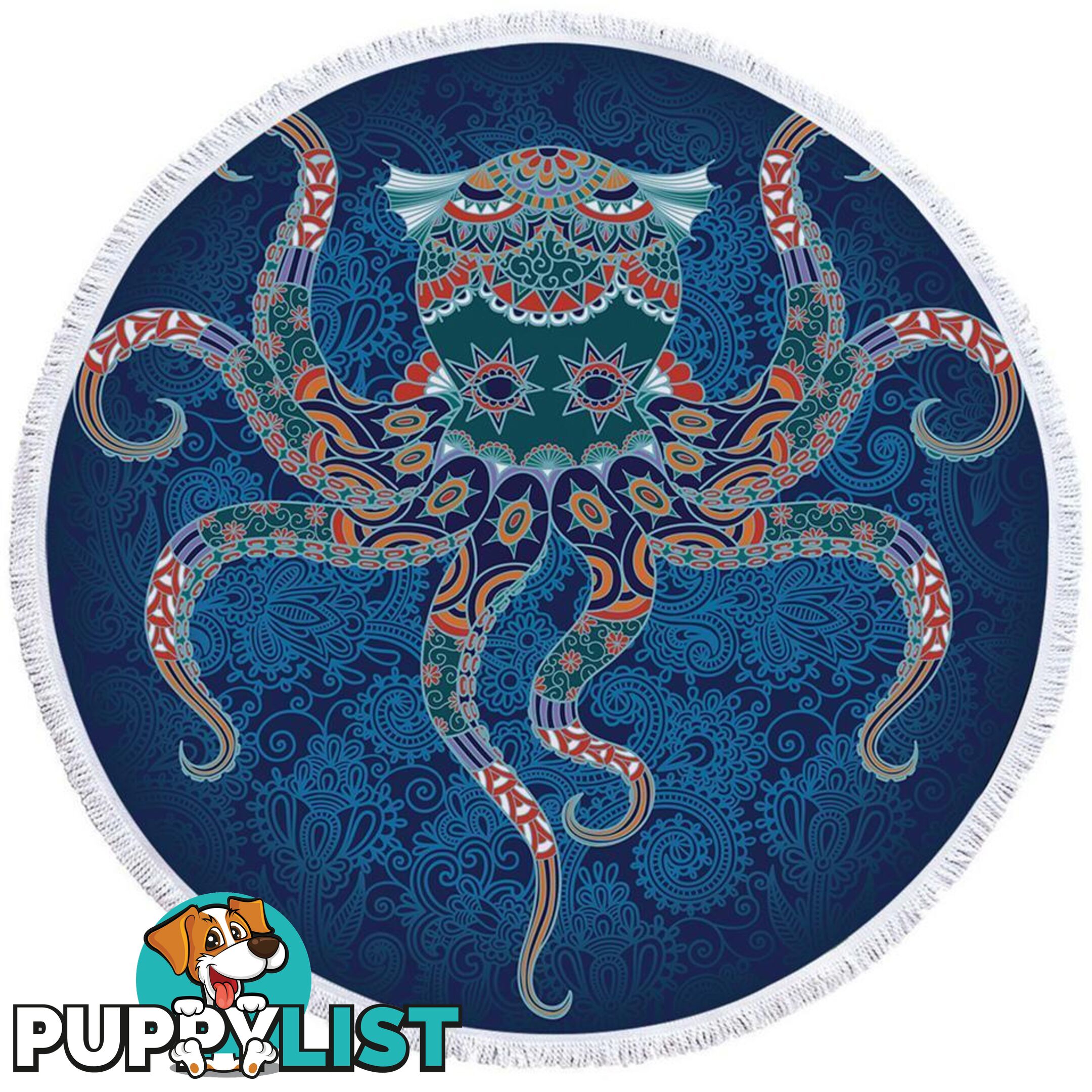 Oriental Features Octopus Beach Towel - Towel - 7427046317900