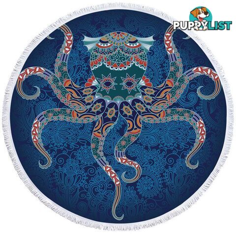 Oriental Features Octopus Beach Towel - Towel - 7427046317900