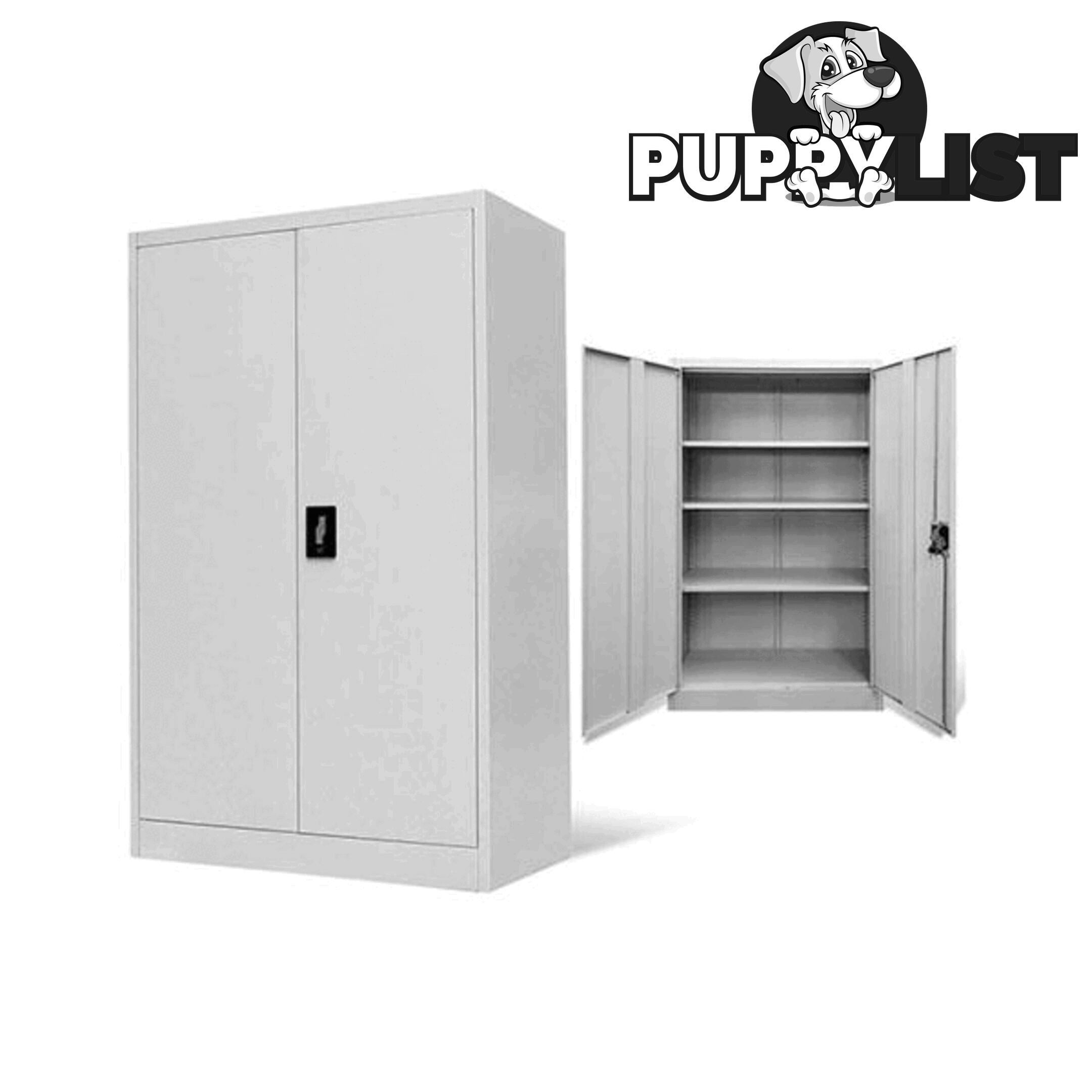 Office Cabinet 90 X 40 X 140 Cm Steel Grey - Office Cabinet - 8718475556602