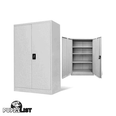 Office Cabinet 90 X 40 X 140 Cm Steel Grey - Office Cabinet - 8718475556602