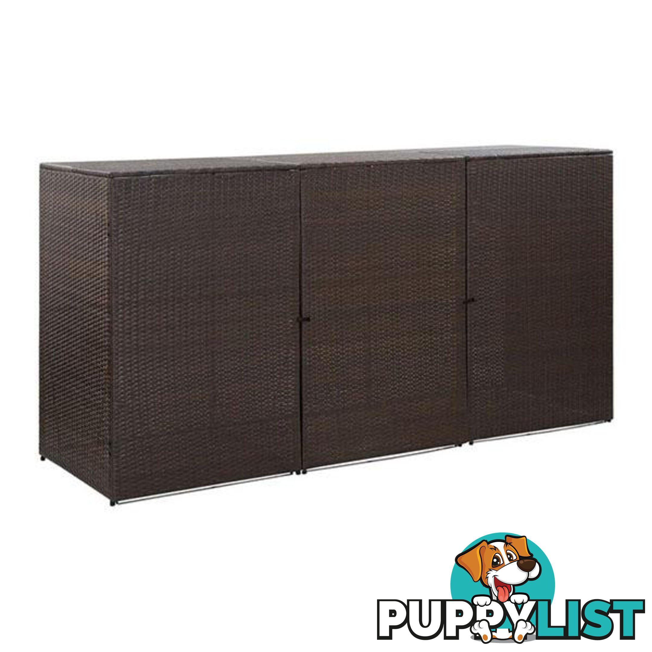 Triple Wheelie Bin Shed 229X78X120 Cm Poly Rattan - Unbranded - 8719883797151