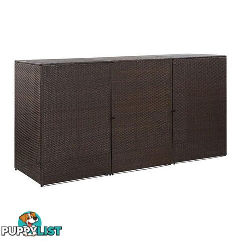 Triple Wheelie Bin Shed 229X78X120 Cm Poly Rattan - Unbranded - 8719883797151