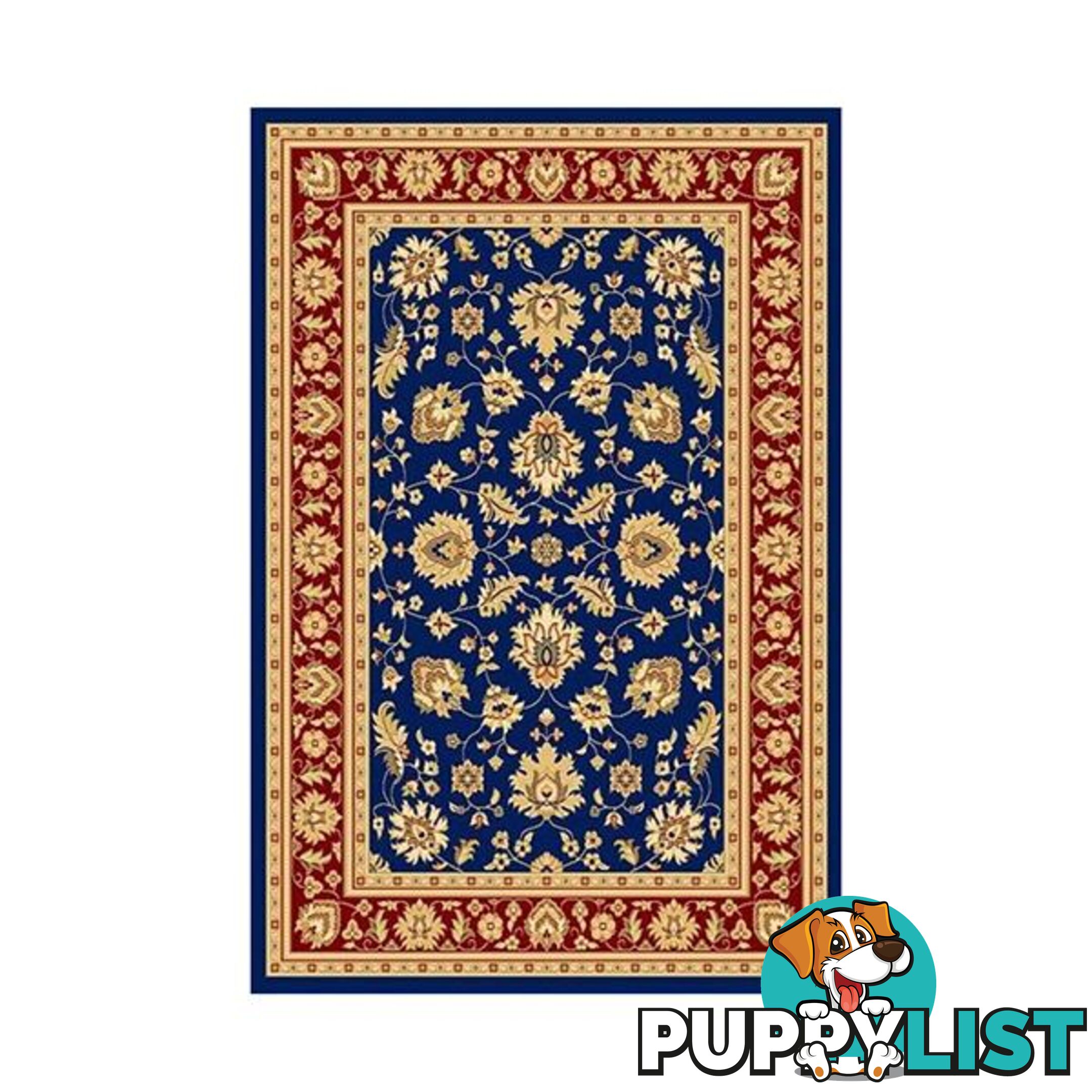 Navy Red Traditional Marakesh Frieze Rug - Unbranded - 7427046168328