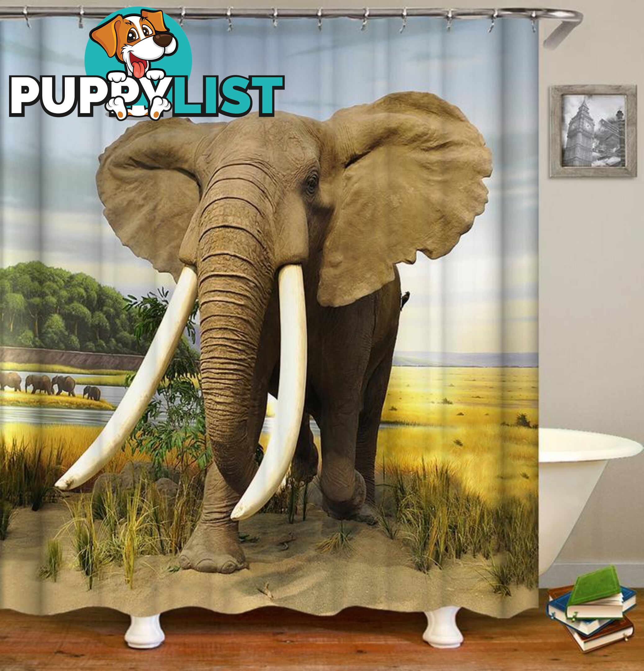 Mighty Elephant In The Wild Shower Curtain - Curtain - 7427046032339
