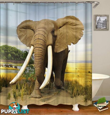 Mighty Elephant In The Wild Shower Curtain - Curtain - 7427046032339