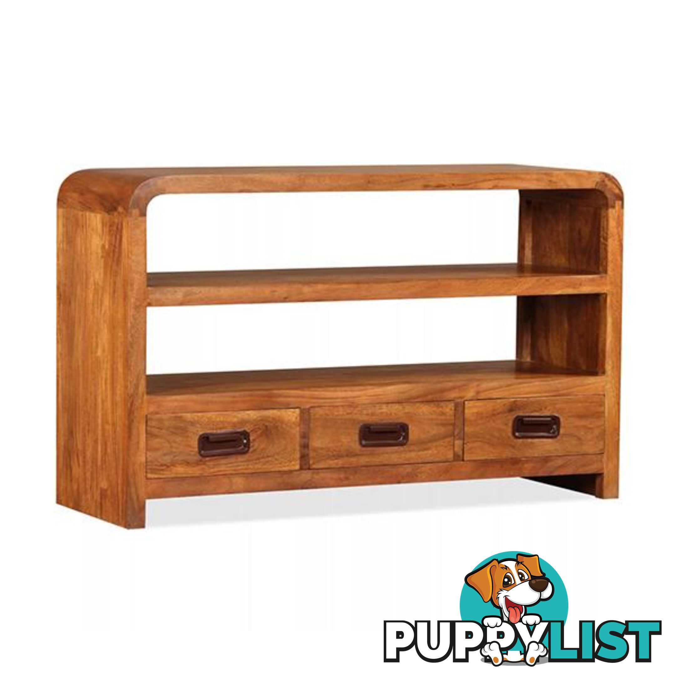 Tv Cabinet 90 X 30 X 55 Cm Solid Wood With Sheesham Finish - Cabinet - 7427005880032