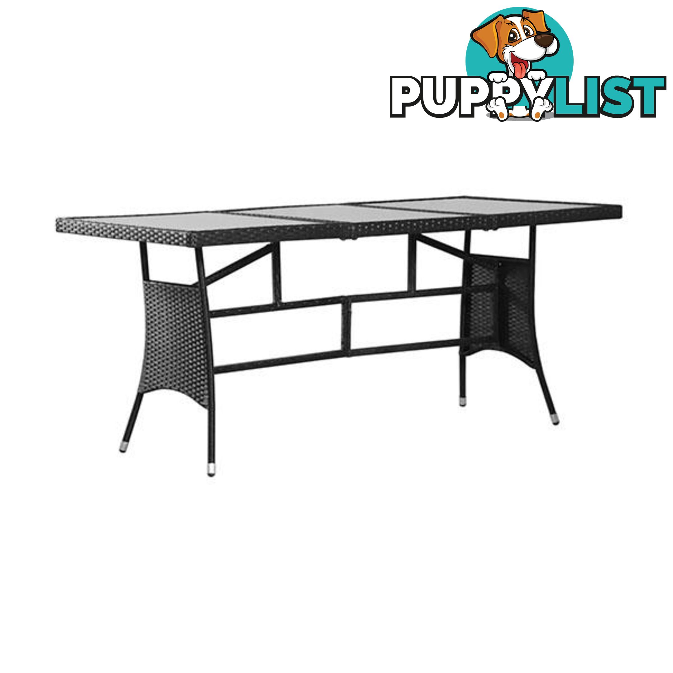 Garden Table Black 170 X 80 X 74 Cm Poly Rattan - Unbranded - 8718475601616