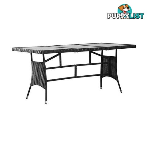 Garden Table Black 170 X 80 X 74 Cm Poly Rattan - Unbranded - 8718475601616