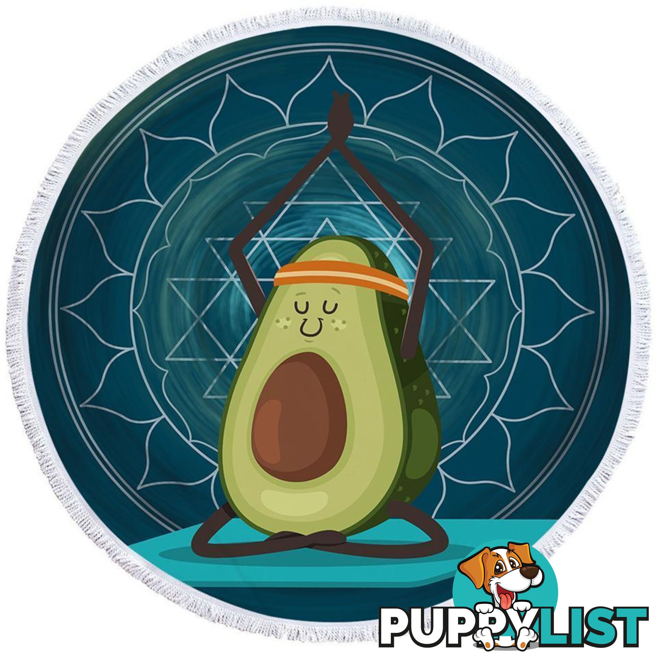 Funny Yoga Avocado Beach Towel - Towel - 7427046316408