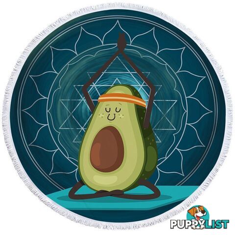 Funny Yoga Avocado Beach Towel - Towel - 7427046316408