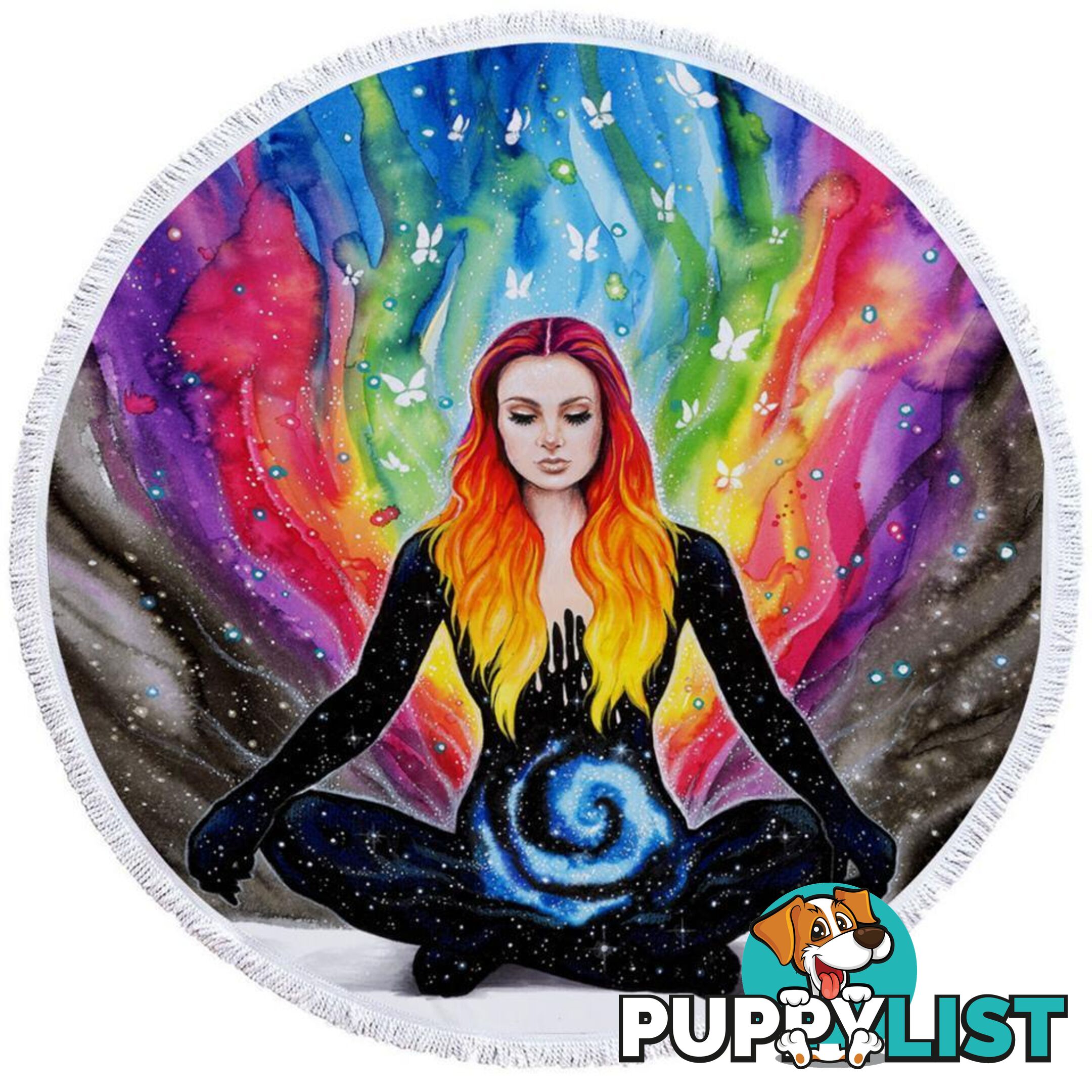 Rainbow Space Girl Beach Towel - Towel - 7427046316347