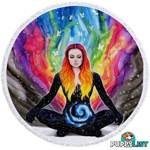 Rainbow Space Girl Beach Towel - Towel - 7427046316347