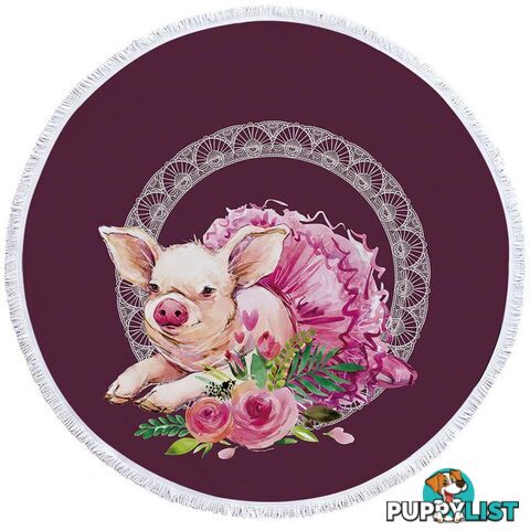 Ballerina Pig Beach Towel - Towel - 7427046319713