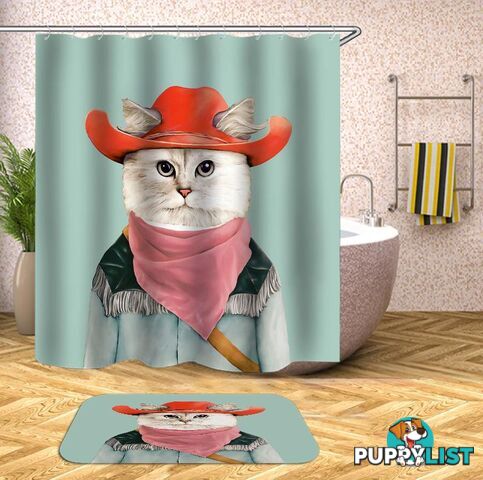 Cowboy Cat Shower Curtain - Curtain - 7427045959262