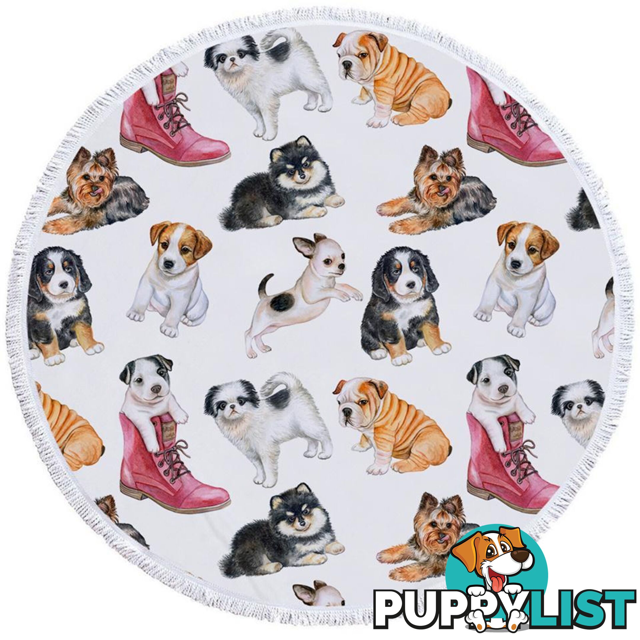 Dogs Puppies Beach Towel - Towel - 7427046306379