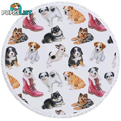 Dogs Puppies Beach Towel - Towel - 7427046306379