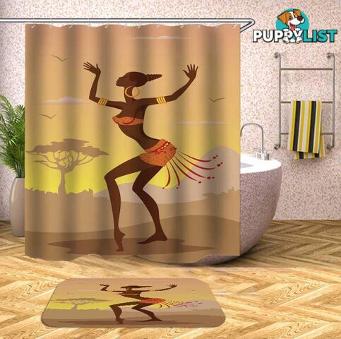 Dancing African Woman Shower Curtain - Curtains - 7427046052160