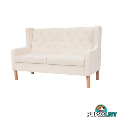 2 Seater Sofa Fabric Cream White - Unbranded - 8718475577096