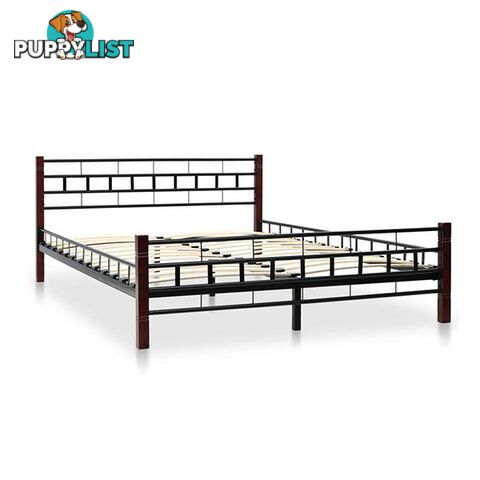 Bed Frame With Slatted Base 137X187 Cm Wooden Post Double Size - Unbranded - 7427046166973