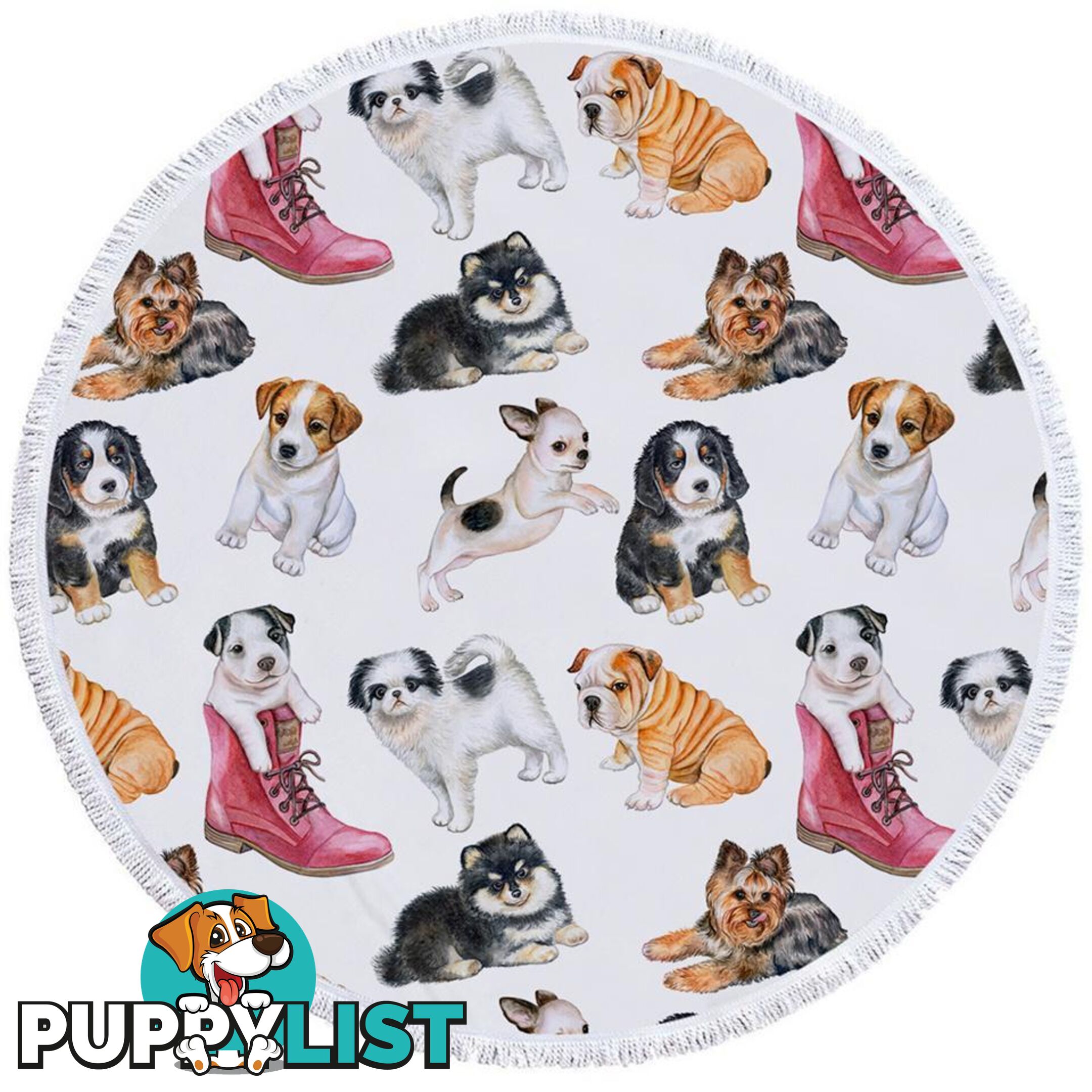 Dogs Puppies Beach Towel - Towel - 7427046306348