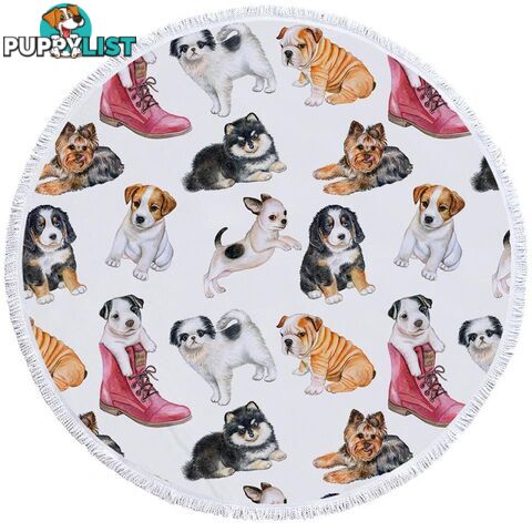 Dogs Puppies Beach Towel - Towel - 7427046306348