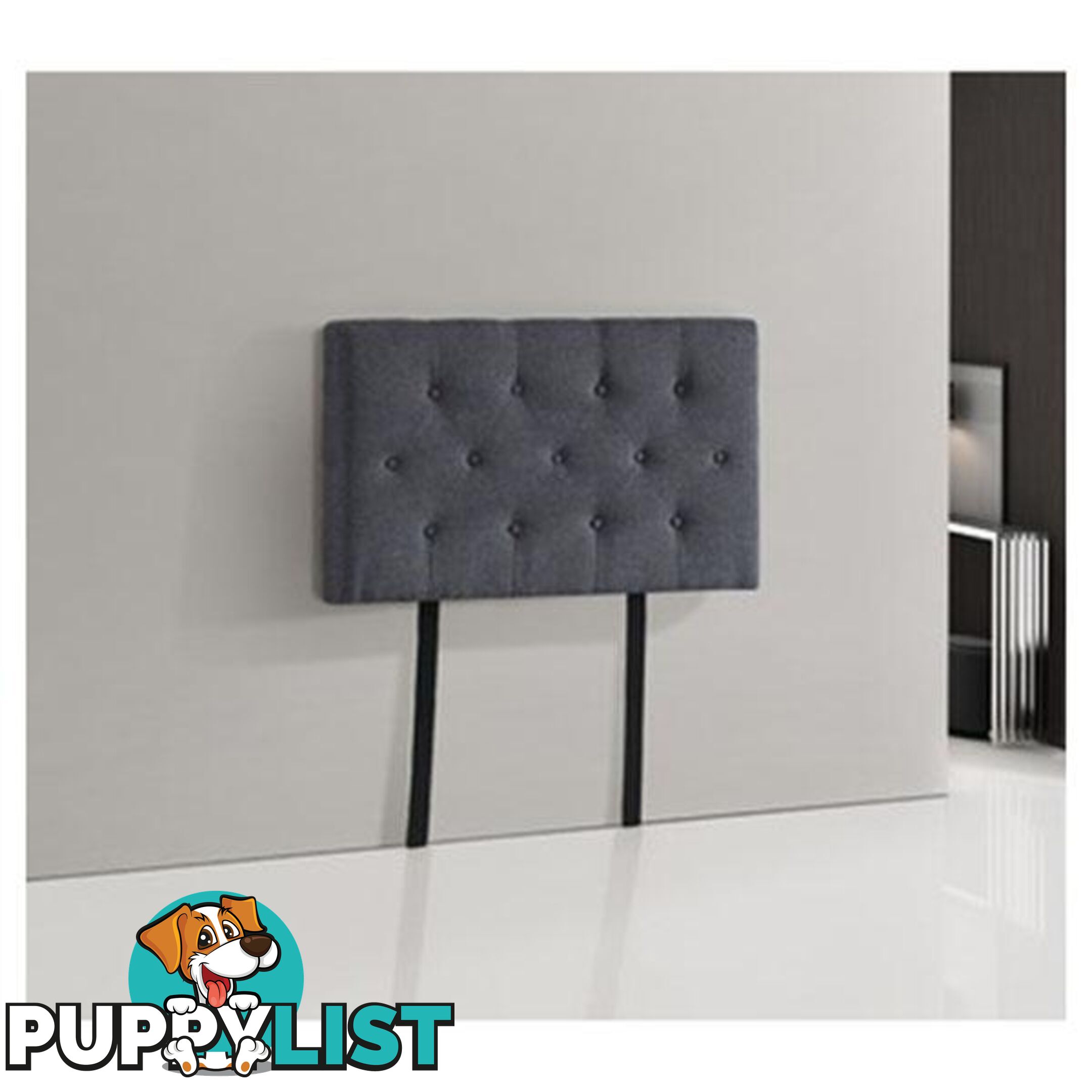 Fabric Headboard Grey Single - Headboard - 7427046145329