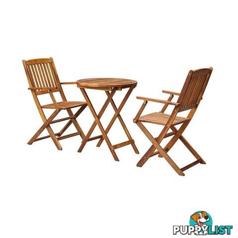 Outdoor Bistro Set 3 Pieces Acacia Wood Folding Round - Bistro - 8718475562627