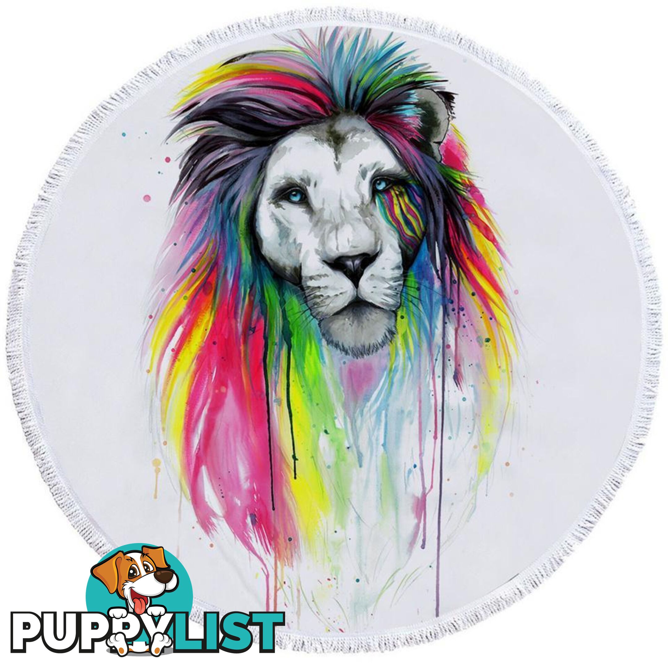 Stunning Colorful Lion Beach Towel - Towel - 7427046331876