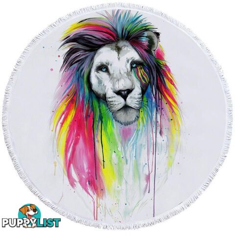 Stunning Colorful Lion Beach Towel - Towel - 7427046331876