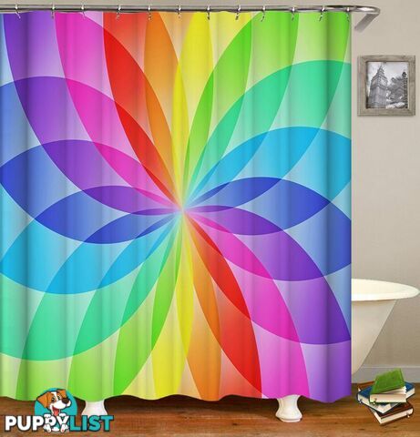 Rainbow Ellipses Circle Shower Curtain - Curtain - 7427045911215