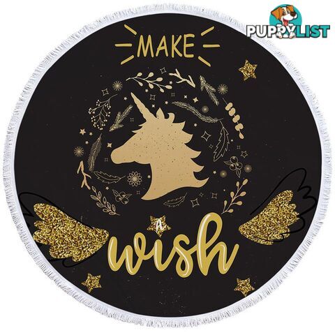 Make a Wish unicorn Beach Towel - Towel - 7427046322850