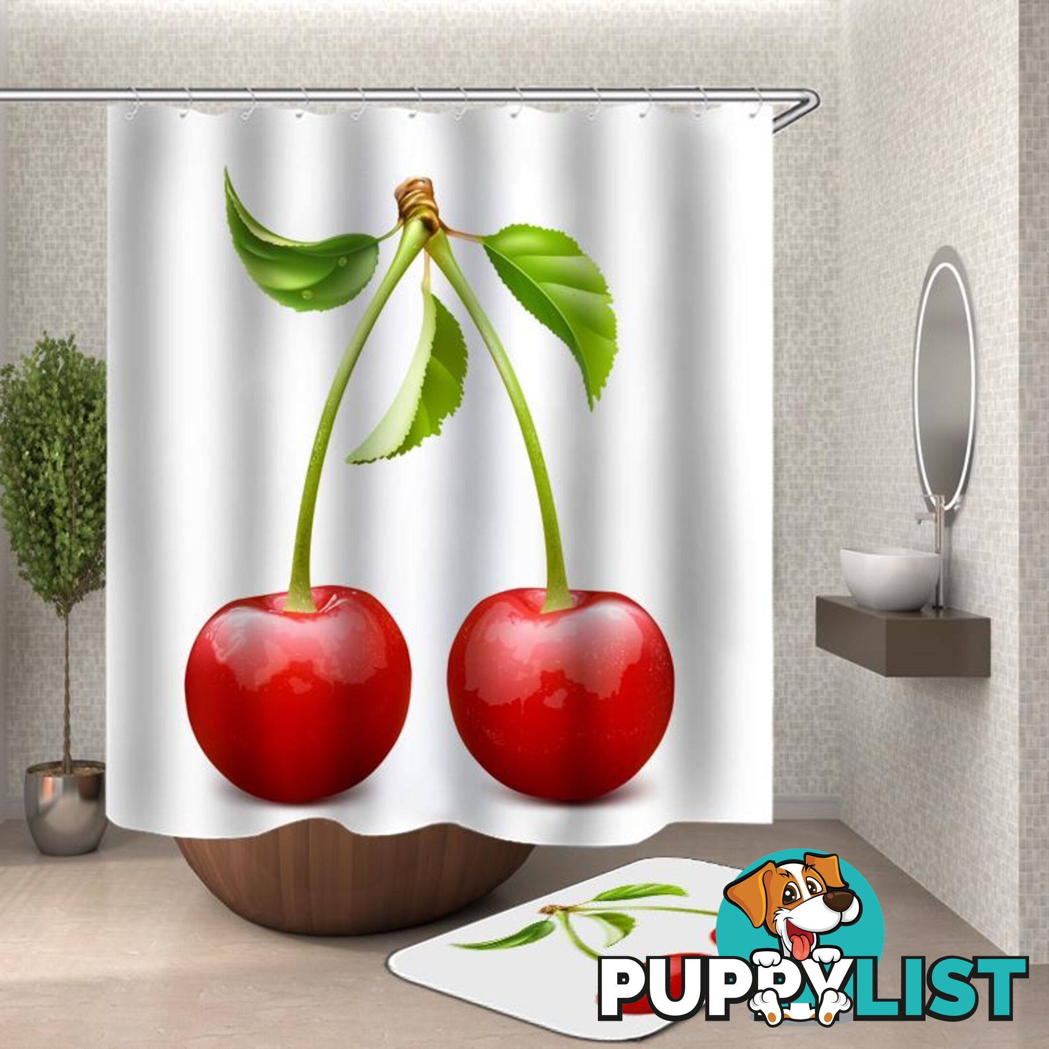 Cherry Shower Curtain - Curtain - 7427046127363