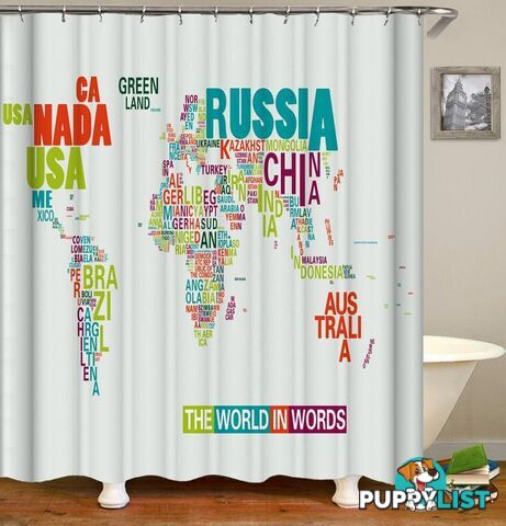 The World In Words Shower Curtain - Curtain - 7427045986992