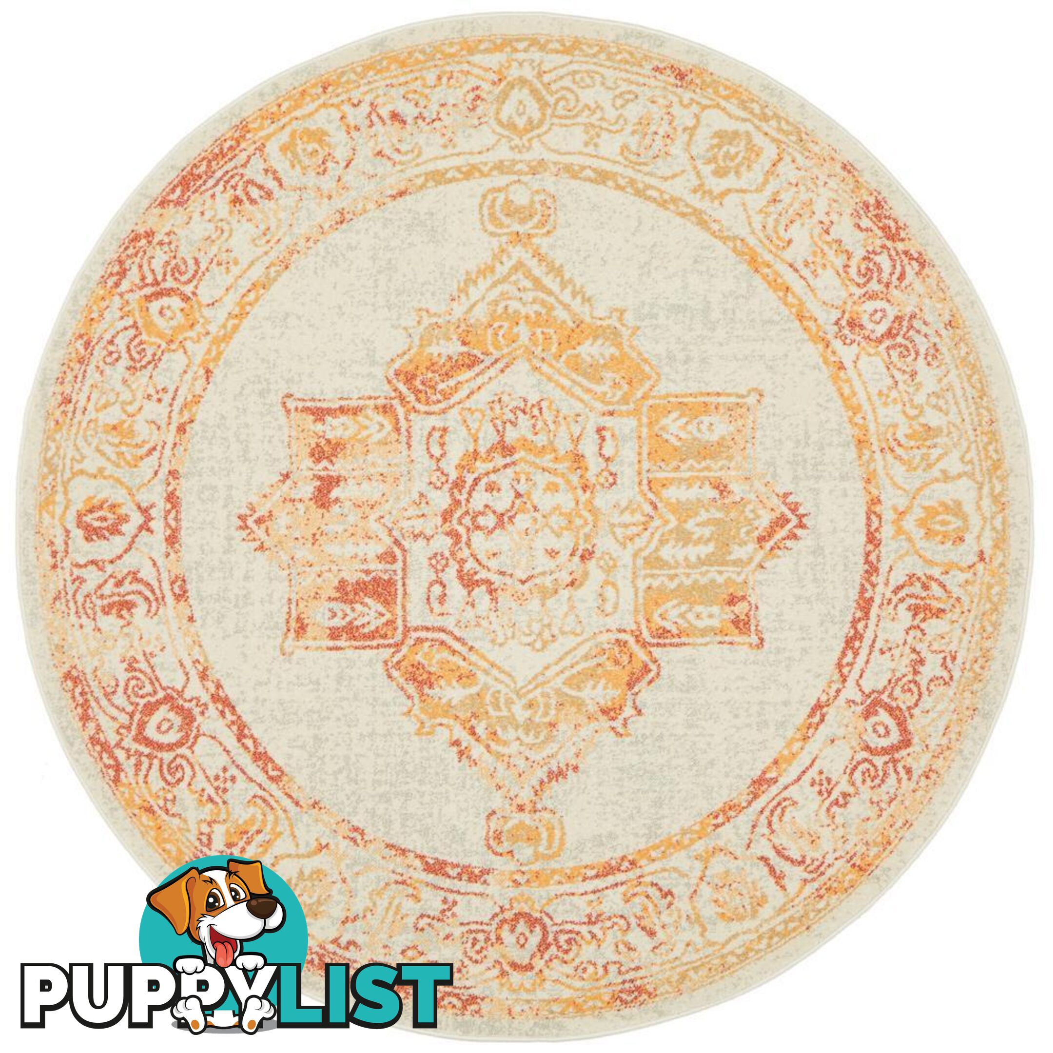 Avenue Yellow Sunset Round Rug - Unbranded - 9375321883085