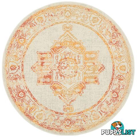 Avenue Yellow Sunset Round Rug - Unbranded - 9375321883085