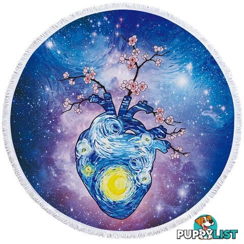 Space Human Heart Beach Towel - Towel - 7427046323161