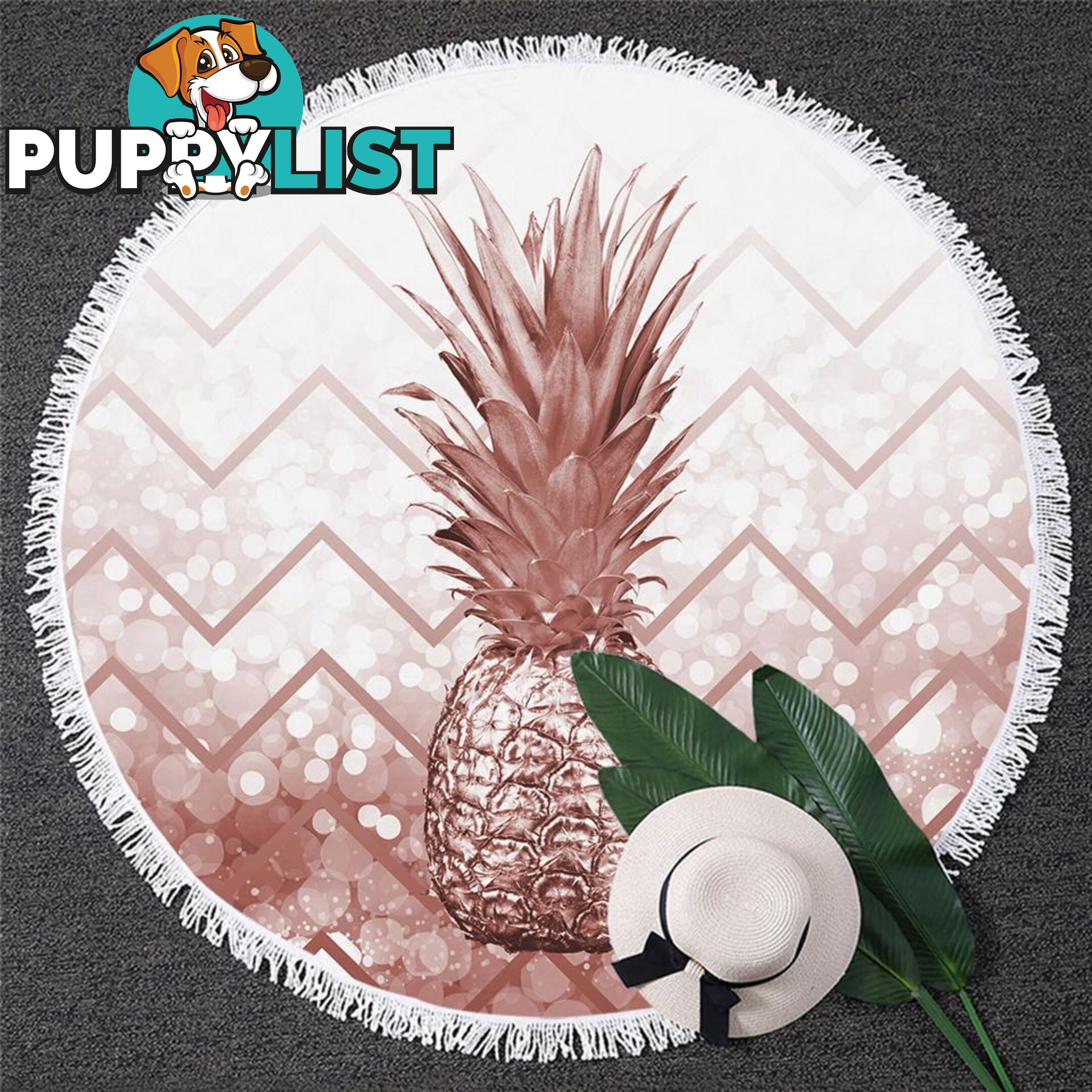 Bronze Pineapple Beach Towel - Towel - 7427046332804