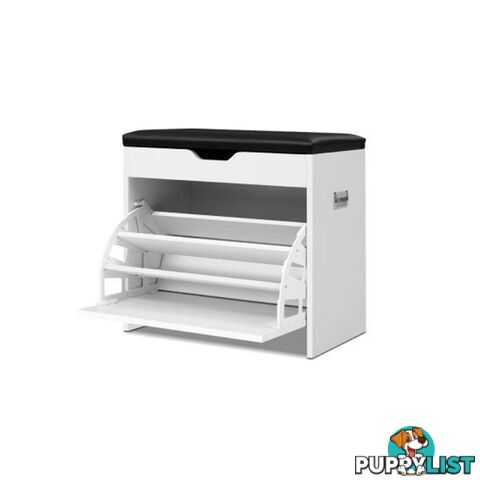 3 Tier Shoe Cabinet Storage Stool White - Artiss - 9350062111321