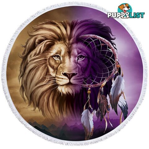 Dream Catcher Lion Beach Towel - Towel - 7427046312103